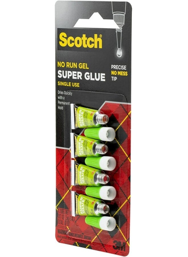 Scotch Super Glue Gel 0.017 oz (0.48gr.) per Tube Clear color, 4 tubes/pack - Image 3